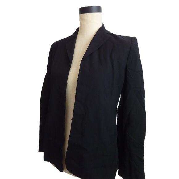 Banana Republic Wool Jacket Hook Eye Closures Black Size 2 - Picture 4 of 6